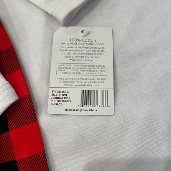 NWOT Buffalo Plaid Christmas Moose Set, 9-12 months - Picture 3 of 6